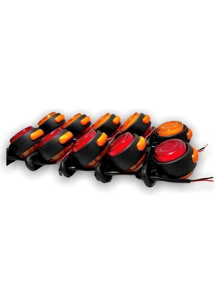 Ahmet Otomotiv (10 Adet) Neon Mini Takoz Sarı-Kırmızı 12V-24V