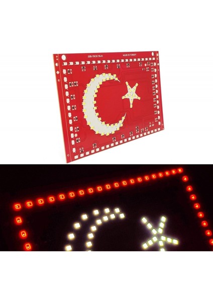 Türk Bayrağı Ay Yıldız Bayrak LED Işıklı Panel Tabela - 24 Volt