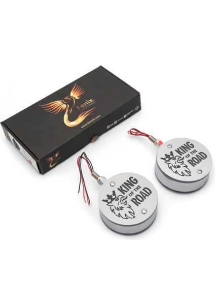 (2 Adet) King Of The Road Ayna Altı Küpe 12V-24V Kırmızı-Beyaz