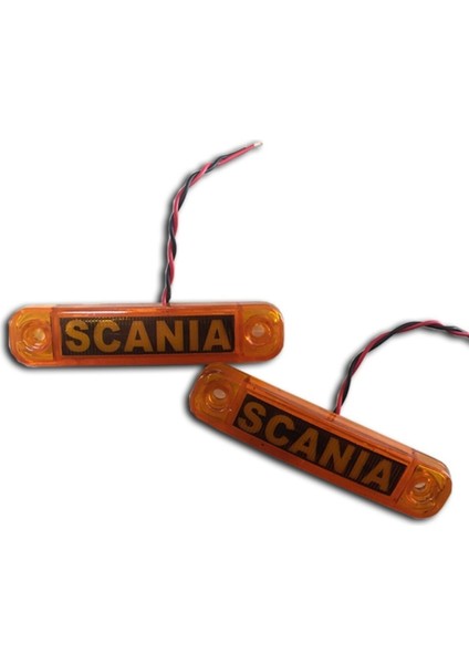 Marka Yazılı Parmak LED Scania Sarı 12V-24V