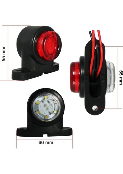10'lu Paket Mini Takoz Kırmızı Beyaz 12V-24V modelleri