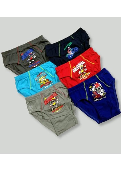 0138 Erkek Çocuk Karışık Renkli Slip Külot 6 Adet fiyatları