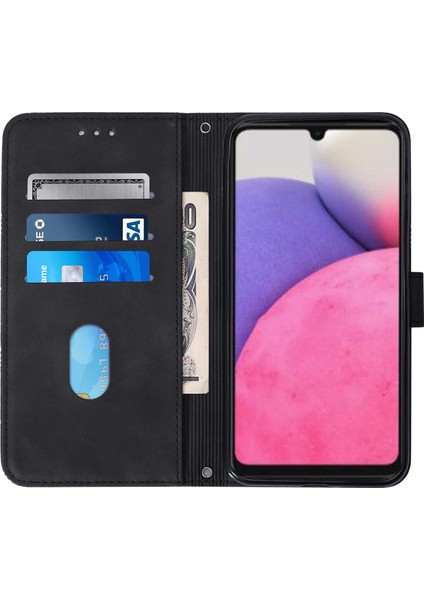 Samsung Galaxy A33 5g ile Uyumlu Tam Korumalı Yumuşak Pu Deri Kapaklı Cüzdan Telefon Kılıfı, Kart Tutuculu ve Uzun Askılı (Yurt Dışından)