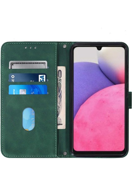 Samsung Galaxy A33 5g ile Uyumlu Tam Korumalı Yumuşak Pu Deri Kapaklı Cüzdan Telefon Kılıfı, Kart Tutuculu ve Uzun Askılı (Yurt Dışından)