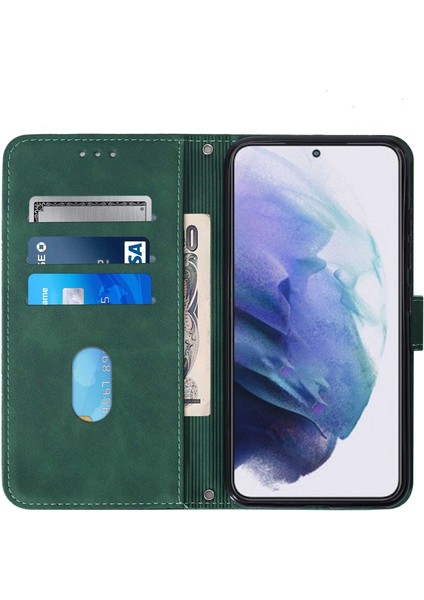 Samsung Galaxy S22 Plus ile Uyumlu Tam Korumalı Yumuşak Pu Deri Kapaklı Cüzdan Telefon Kılıfı, Kart Tutuculu ve Uzun Askılı (Yurt Dışından)