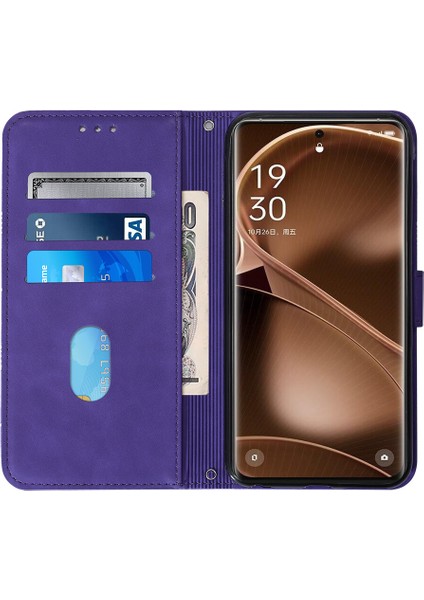 Oppo Find X6 Pro ile Uyumlu Tam Korumalı Yumuşak Pu Deri Kapaklı Cüzdan Telefon Kılıfı, Kart Tutuculu ve Uzun Askılı (Yurt Dışından)