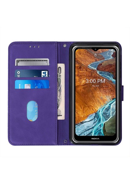 Samsung Galaxy A73 5g ile Uyumlu Tam Korumalı Yumuşak Pu Deri Kapaklı Cüzdan Telefon Kılıfı, Kart Tutuculu ve Uzun Askılı (Yurt Dışından)