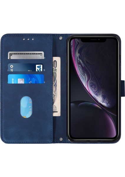 iPhone Xr ile Uyumlu Tam Korumalı Yumuşak Pu Deri Kapaklı Cüzdan Telefon Kılıfı, Kart Tutuculu ve Uzun Askılı (Yurt Dışından)