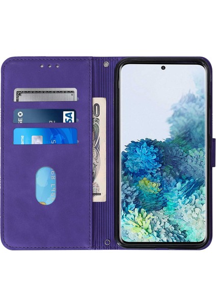 Samsung Galaxy S20 Plus ile Uyumlu Tam Korumalı Yumuşak Pu Deri Kapaklı Cüzdan Telefon Kılıfı, Kart Tutuculu ve Uzun Askılı (Yurt Dışından)