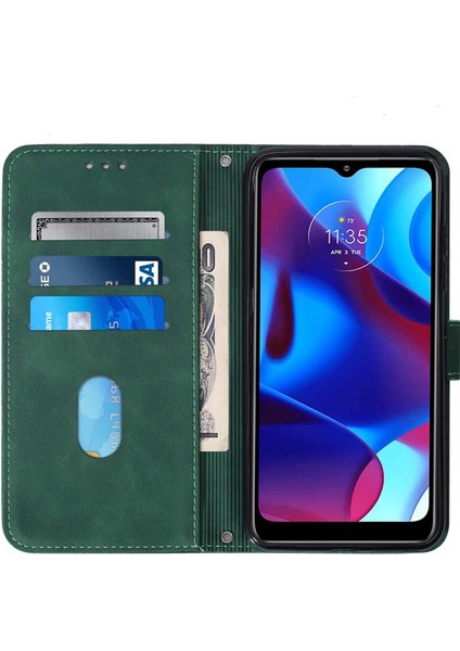 Yihang Boutique Motorola Moto G Pure ile Uyumlu Tam Korumalı Yumuşak Pu Deri Kapaklı Cüzdan Telefon Kılıfı, Kart Tutuculu ve Uzun Askılı (Yurt Dışından)