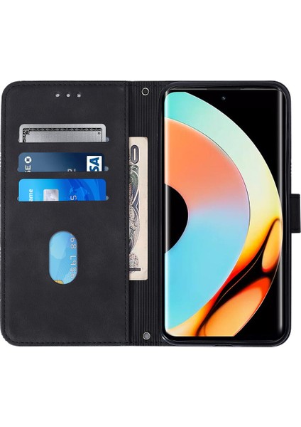 Realme 10 Pro Plus 5g ile Uyumlu Tam Korumalı Yumuşak Pu Deri Kapaklı Cüzdan Telefon Kılıfı, Kart Tutuculu ve Uzun Askılı (Yurt Dışından)