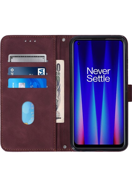 Oneplus Nord Ce 2 5g ile Uyumlu Tam Korumalı Yumuşak Pu Deri Kapaklı Cüzdan Telefon Kılıfı, Kart Tutuculu ve Uzun Askılı (Yurt Dışından)