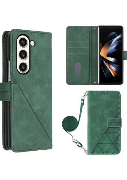 Samsung Galaxy Z Fold 5 ile Uyumlu Tam Korumalı Yumuşak Pu Deri Kapaklı Cüzdan Telefon Kılıfı, Kart Tutuculu ve Uzun Askılı (Yurt Dışından) fiyatları