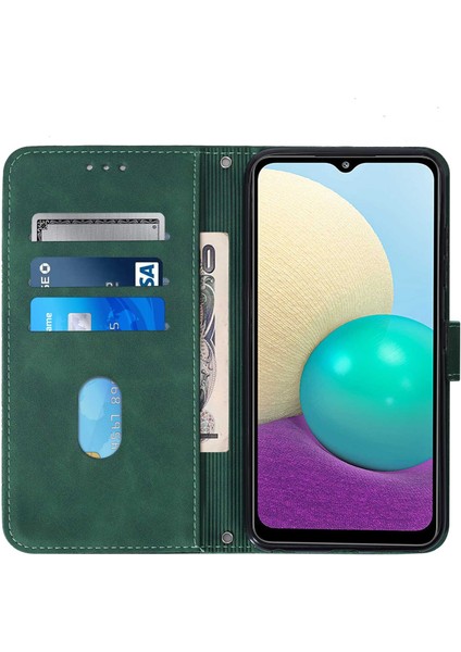 Samsung Galaxy A02/M02 ile Uyumlu Tam Korumalı Yumuşak Pu Deri Kapaklı Cüzdan Telefon Kılıfı, Kart Tutuculu ve Uzun Askılı (Yurt Dışından) indirimleri