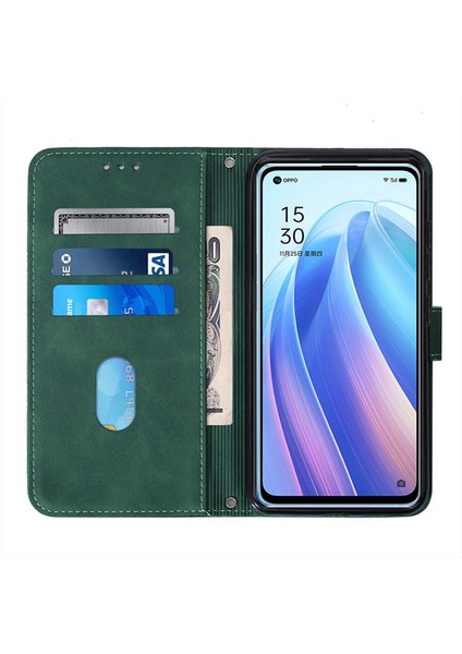 Oppo Find X5 Lite ile Uyumlu Tam Korumalı Yumuşak Pu Deri Kapaklı Cüzdan Telefon Kılıfı, Kart Tutuculu ve Uzun Askılı (Yurt Dışından)