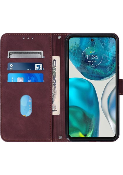 Motorola Moto G52 ile Uyumlu Tam Korumalı Yumuşak Pu Deri Kapaklı Cüzdan Telefon Kılıfı, Kart Tutuculu ve Uzun Askılı (Yurt Dışından) indirimleri