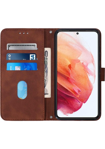 Samsung Galaxy S21 ile Uyumlu Tam Korumalı Yumuşak Pu Deri Kapaklı Cüzdan Telefon Kılıfı, Kart Tutuculu ve Uzun Askılı (Yurt Dışından) indirimleri