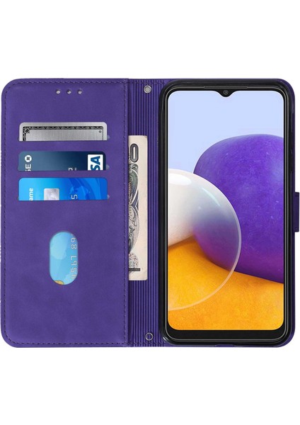 Samsung Galaxy A22 5g ile Uyumlu Tam Korumalı Yumuşak Pu Deri Kapaklı Cüzdan Telefon Kılıfı, Kart Tutuculu ve Uzun Askılı (Yurt Dışından) fırsatları