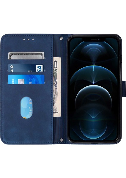 iPhone 12 Pro Max ile Uyumlu Tam Korumalı Yumuşak Pu Deri Kapaklı Cüzdan Telefon Kılıfı, Kart Tutuculu ve Uzun Askılı (Yurt Dışından)