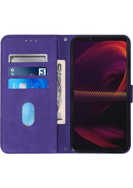 Yihang Boutique Sony Xperia 1 Iıı ile Uyumlu Tam Korumalı Yumuşak Pu Deri Kapaklı Cüzdan Telefon Kılıfı, Kart Tutuculu ve Uzun Askılı (Yurt Dışından)