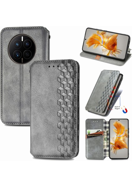 Huawei Mate 50 Cüzdan Kılıfı ile Uyumlu, Kart Tutuculu, Pu Deri Flip Kickstand Kapak (Yurt Dışından)