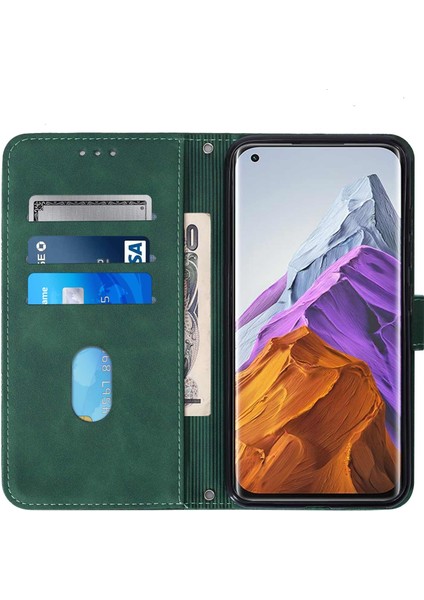 Xiaomi 11 Pro ile Uyumlu Tam Korumalı Yumuşak Pu Deri Kapaklı Cüzdan Telefon Kılıfı, Kart Tutuculu ve Uzun Askılı (Yurt Dışından)