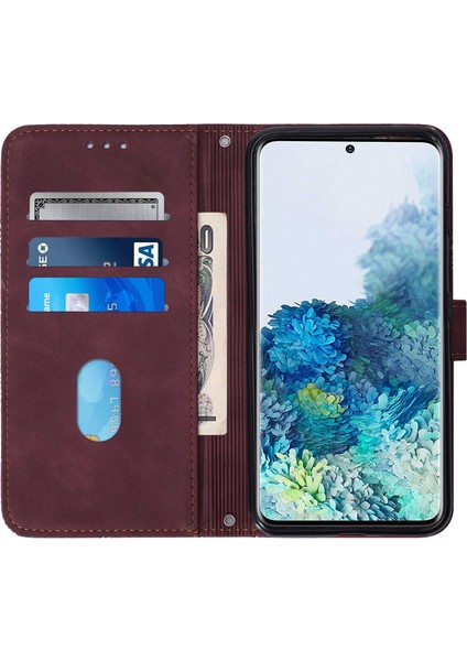 Samsung Galaxy S20 Plus ile Uyumlu Tam Korumalı Yumuşak Pu Deri Kapaklı Cüzdan Telefon Kılıfı, Kart Tutuculu ve Uzun Askılı (Yurt Dışından)