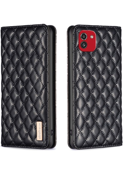 Samsung Galaxy A03 Için Kılıf Pu Deri Manyetik Toka Flip Folyo Koruyucu Kapak Tutucu Kılıf (Yurt Dışından)