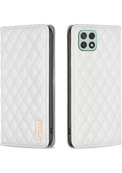 Samsung Galaxy A22 5g Için Kılıf Pu Deri Manyetik Toka Flip Folyo Koruyucu Kapak Tutucu Kılıf (Yurt Dışından)