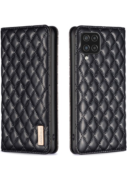 Samsung Galaxy A12 Için Kılıf Pu Deri Manyetik Toka Flip Folyo Koruyucu Kapak Tutucu Kılıf (Yurt Dışından)
