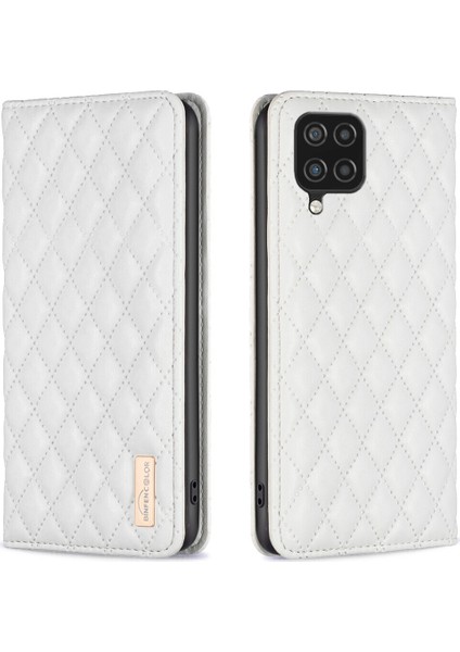 Samsung Galaxy A12 Için Kılıf Pu Deri Manyetik Toka Flip Folyo Koruyucu Kapak Tutucu Kılıf (Yurt Dışından)