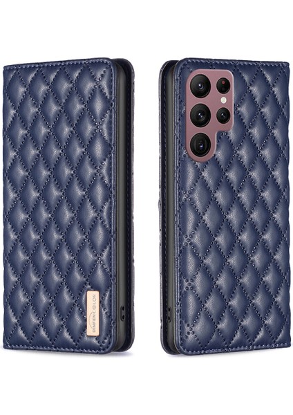 Samsung Galaxy S22 Ultra Için Kılıf Pu Deri Manyetik Toka Flip Folyo Koruyucu Kapak Tutucu Kılıf (Yurt Dışından)