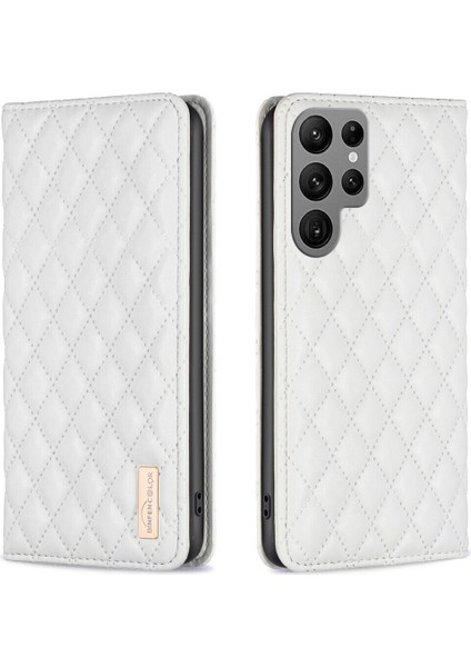 Samsung Galaxy S23 Ultra Için Kılıf Pu Deri Manyetik Toka Flip Folyo Koruyucu Kapak Tutucu Kılıf (Yurt Dışından)