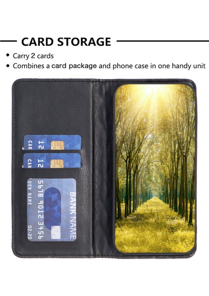 iPhone 14 Pro Max Için Kılıf Pu Deri Manyetik Toka Flip Folyo Koruyucu Kapak Tutucu Kılıf (Yurt Dışından)