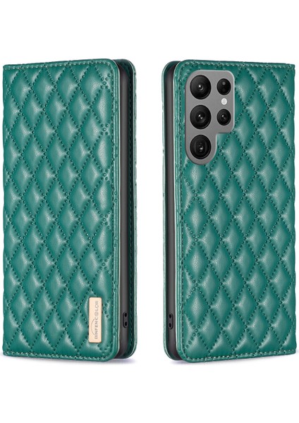 Samsung Galaxy S23 Ultra Için Kılıf Pu Deri Manyetik Toka Flip Folyo Koruyucu Kapak Tutucu Kılıf (Yurt Dışından)