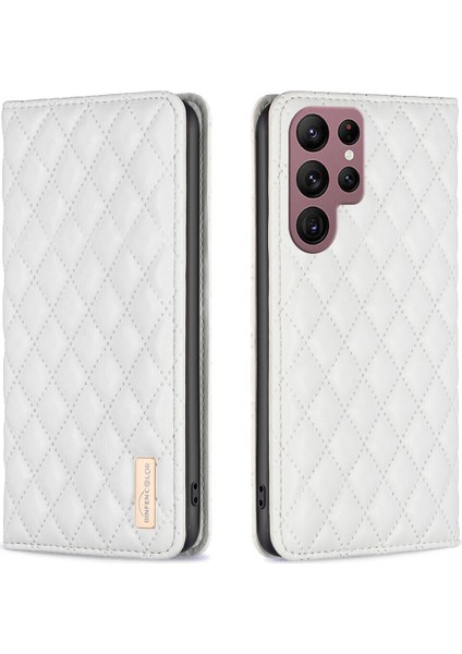 Samsung Galaxy S22 Ultra Için Kılıf Pu Deri Manyetik Toka Flip Folyo Koruyucu Kapak Tutucu Kılıf (Yurt Dışından)