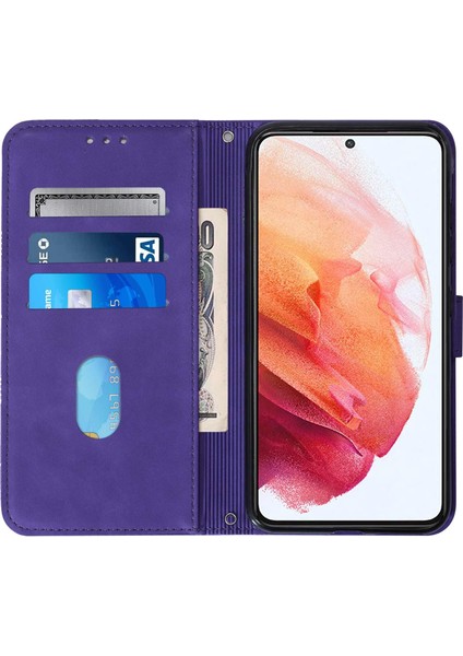Samsung Galaxy S21 ile Uyumlu Tam Korumalı Yumuşak Pu Deri Kapaklı Cüzdan Telefon Kılıfı, Kart Tutuculu ve Uzun Askılı (Yurt Dışından) indirimleri