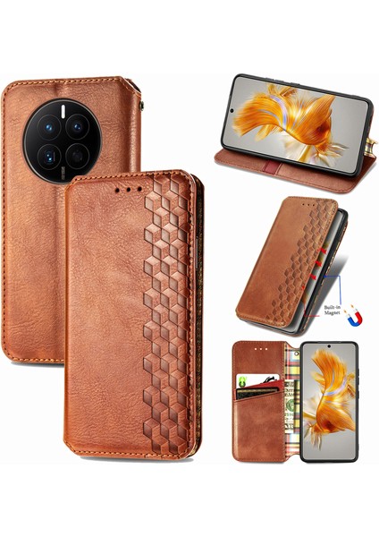 Huawei Mate 50 Cüzdan Kılıfı ile Uyumlu, Kart Tutuculu, Pu Deri Flip Kickstand Kapak (Yurt Dışından)