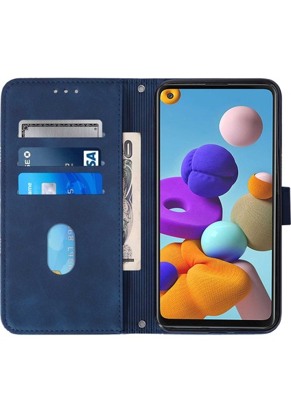 Samsung Galaxy A21S ile Uyumlu Tam Korumalı Yumuşak Pu Deri Kapaklı Cüzdan Telefon Kılıfı, Kart Tutuculu ve Uzun Askılı (Yurt Dışından) indirimleri