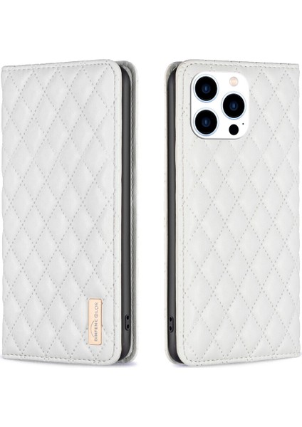 iPhone 14 Pro Için Kılıf Pu Deri Manyetik Toka Flip Folyo Koruyucu Kapak Tutucu Kılıf (Yurt Dışından)