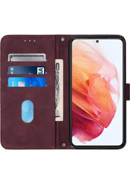 Samsung Galaxy S21 ile Uyumlu Tam Korumalı Yumuşak Pu Deri Kapaklı Cüzdan Telefon Kılıfı, Kart Tutuculu ve Uzun Askılı (Yurt Dışından) indirimleri