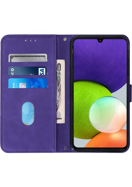 Samsung Galaxy A22 4g ile Uyumlu Tam Korumalı Yumuşak Pu Deri Kapaklı Cüzdan Telefon Kılıfı, Kart Tutuculu ve Uzun Askılı (Yurt Dışından) indirimleri