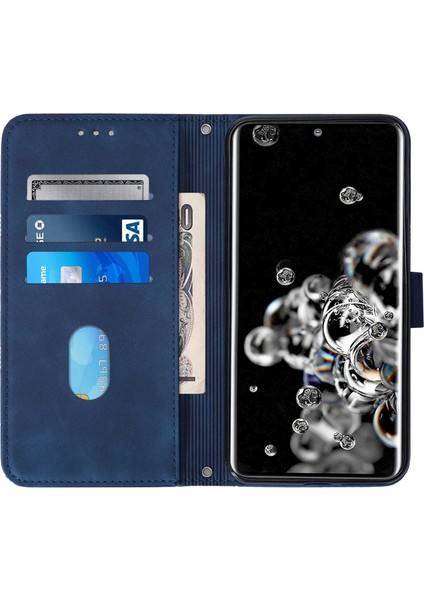 Samsung Galaxy S20 Ultra ile Uyumlu Tam Korumalı Yumuşak Pu Deri Kapaklı Cüzdan Telefon Kılıfı, Kart Tutuculu ve Uzun Askılı (Yurt Dışından)