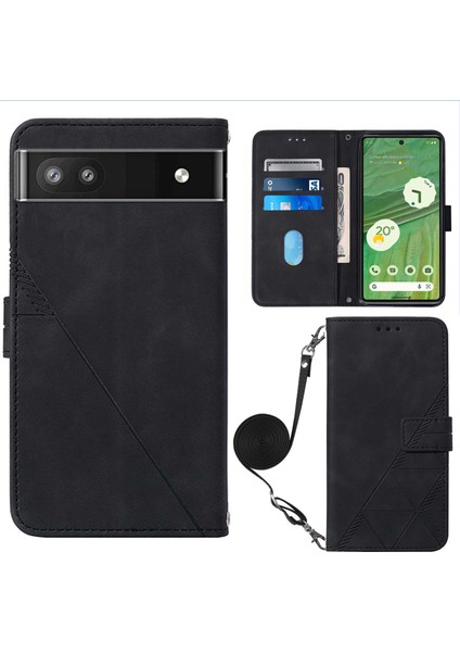 Google Pixel 7 Pro ile Uyumlu Tam Korumalı Yumuşak Pu Deri Kapaklı Cüzdan Telefon Kılıfı, Kart Tutuculu ve Uzun Askılı (Yurt Dışından)