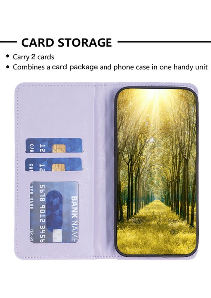 iPhone 14 Plus Için Kılıf Pu Deri Manyetik Toka Flip Folyo Koruyucu Kapak Tutucu Kılıf (Yurt Dışından)