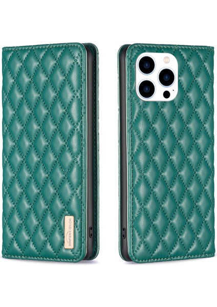 iPhone 14 Pro Için Kılıf Pu Deri Manyetik Toka Flip Folyo Koruyucu Kapak Tutucu Kılıf (Yurt Dışından)