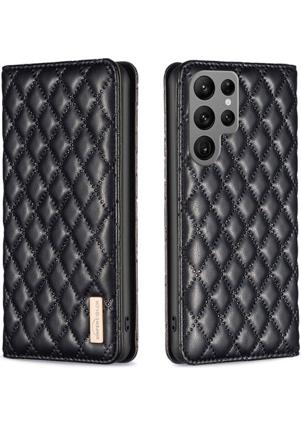 Samsung Galaxy S23 Ultra Için Kılıf Pu Deri Manyetik Toka Flip Folyo Koruyucu Kapak Tutucu Kılıf (Yurt Dışından)