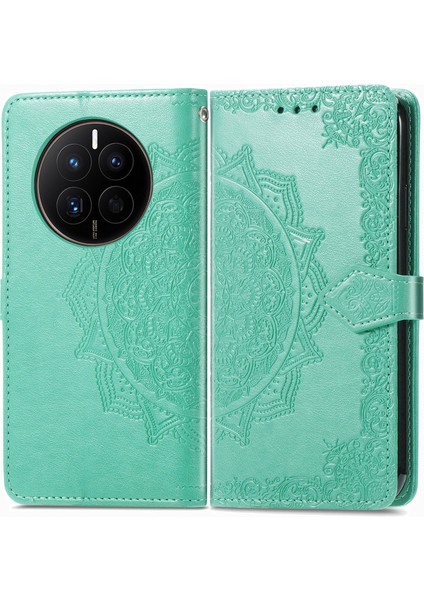 Huawei Mate 50 ile Uyumlu El Standı Fonksiyonlu Cüzdan Kabartmalı Pu Deri Kart Tutucu (Yurt Dışından) modelleri