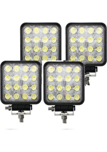 4 Adet 16 Ledli Off Road Çalışma ve Sis Lambası 48WATT 12 & 24 Vo