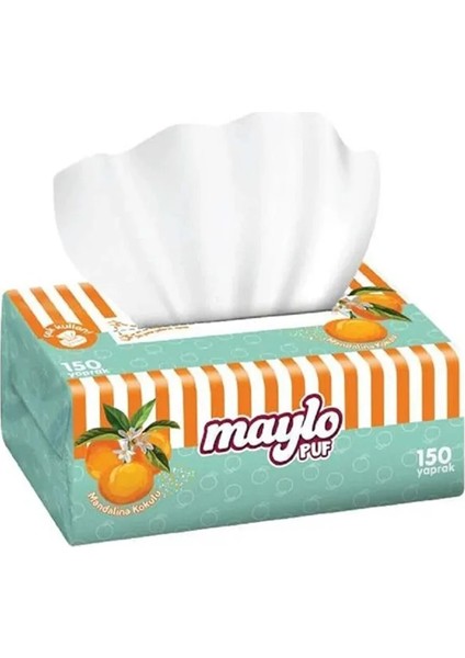 Puf 3 Katlı Mandalina Kokulu Kağıt Mendil 150'LI 10 Paket